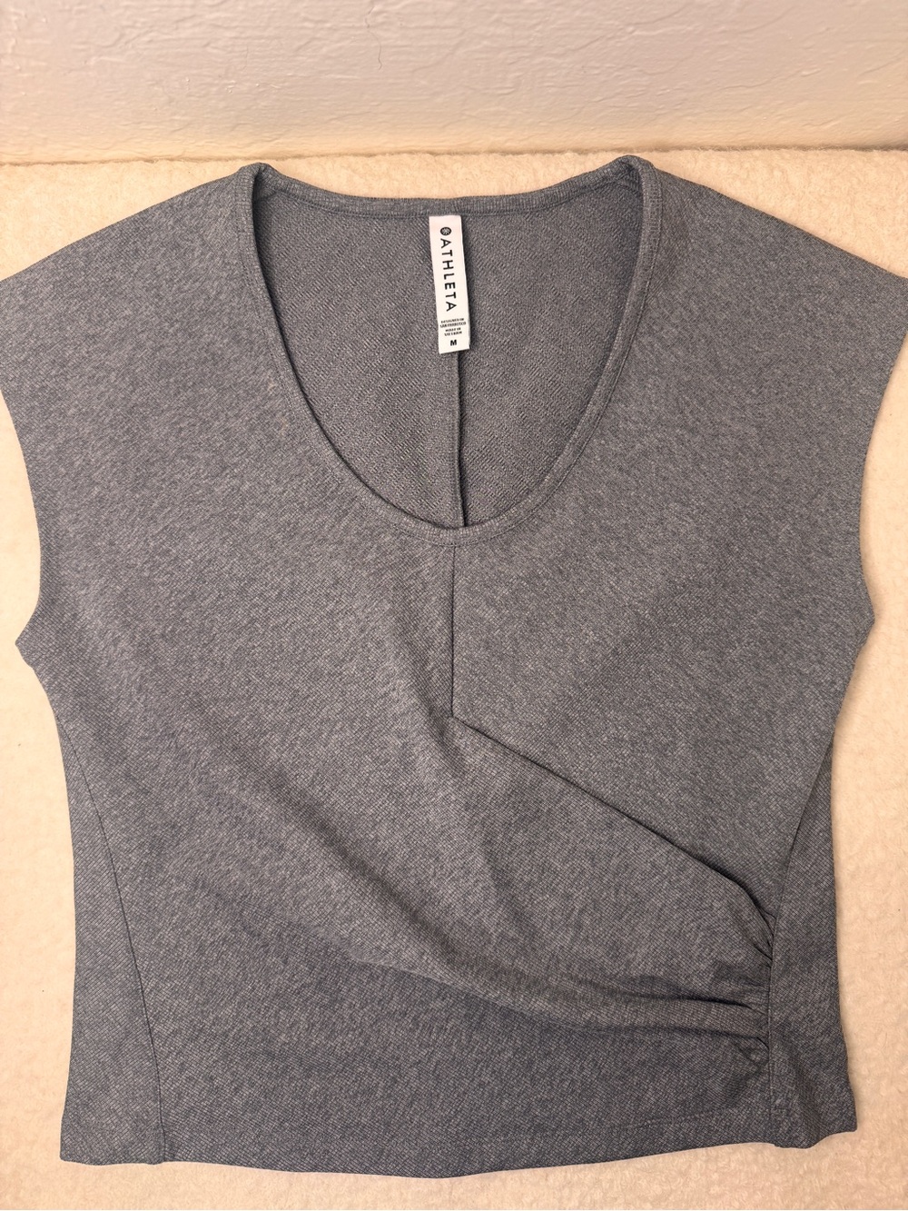 Athleta Gray Scoop-Neck Draped Tank
